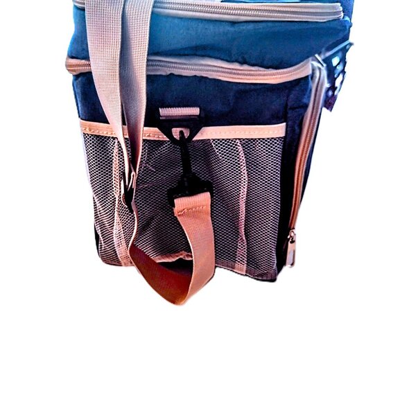 Denim Dual-Compartment Insulated Lunch Bag w/Strap ~ BONUS Zip Storage Bag NEW! - Picture 10 of 13